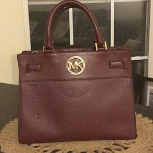 Michael Kors Burgundy Leather Satchel